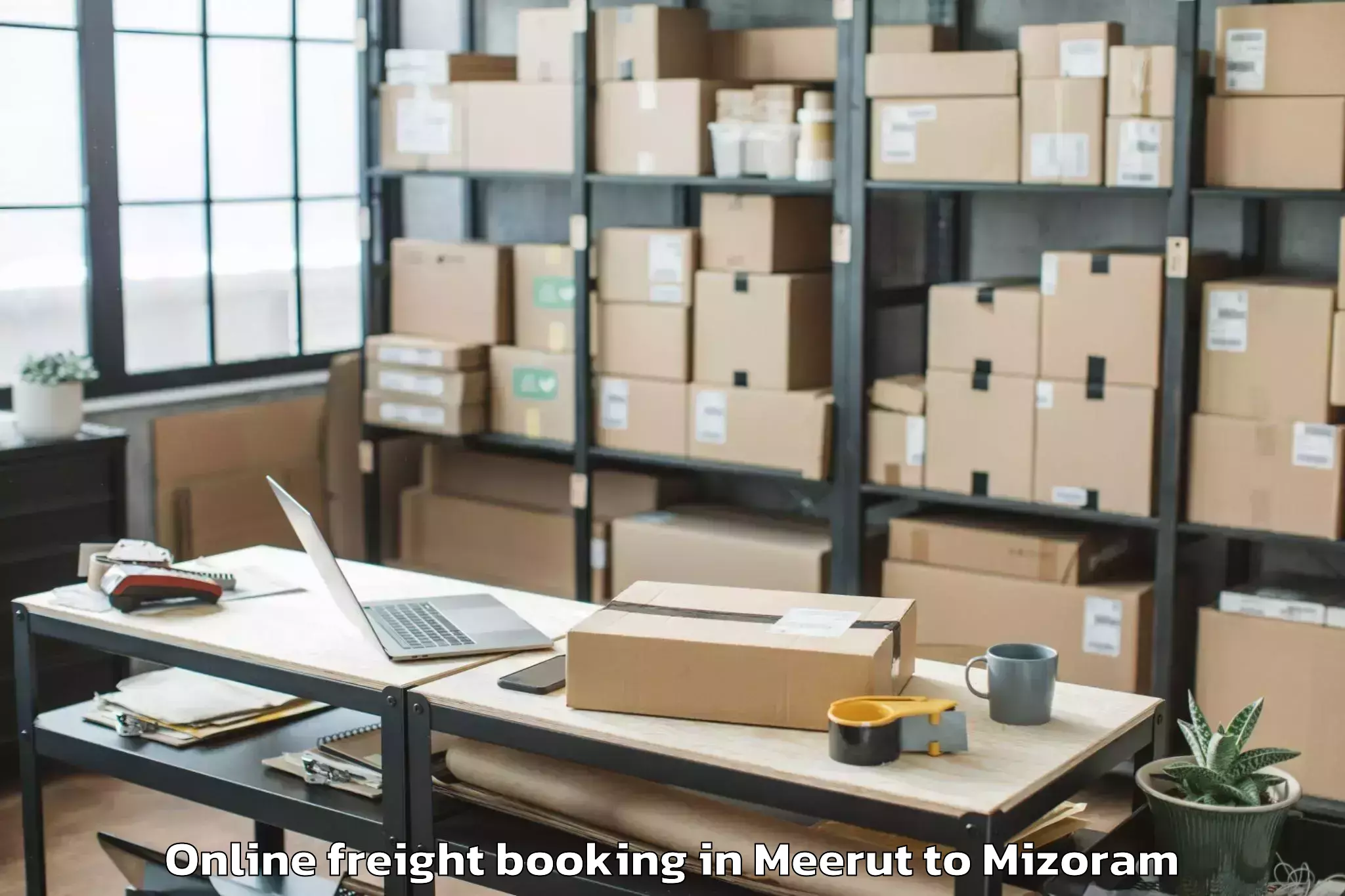 Trusted Meerut to Mamit Online Freight Booking